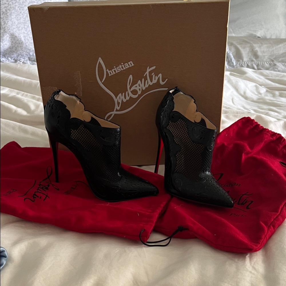 Christian Louboutin Black Mesh Heels